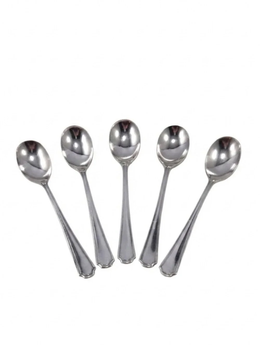 5 Vintage 1927 Oneida 'Seneca' Hotel Plate Silverplate Ice Cream Spoons, 5